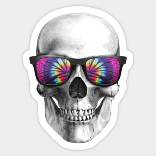 skull wearing sunglasses Sticker